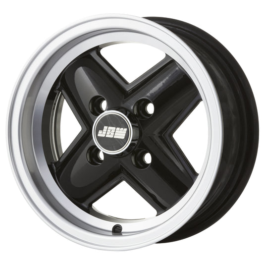 JBW Revolite Classic 4 Spoke 12x5" 4x101.6 PCD ET+15 Black/D-Cut Alloy Wheel
