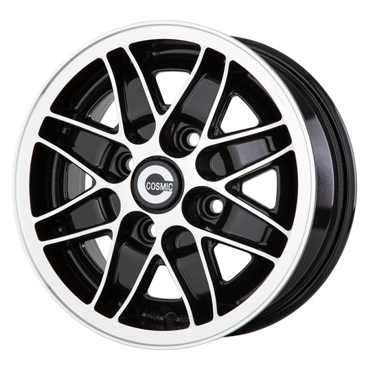 JBW COSMIC 13x5.5" 4x95.25 PCD ET+25 Black/D-Cut Alloy Wheel