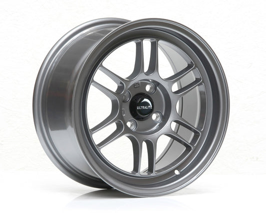 Ultralite F1 15x7.5" 4x100 PCD ET+30 Gloss Gun Metal Grey Alloy Wheel