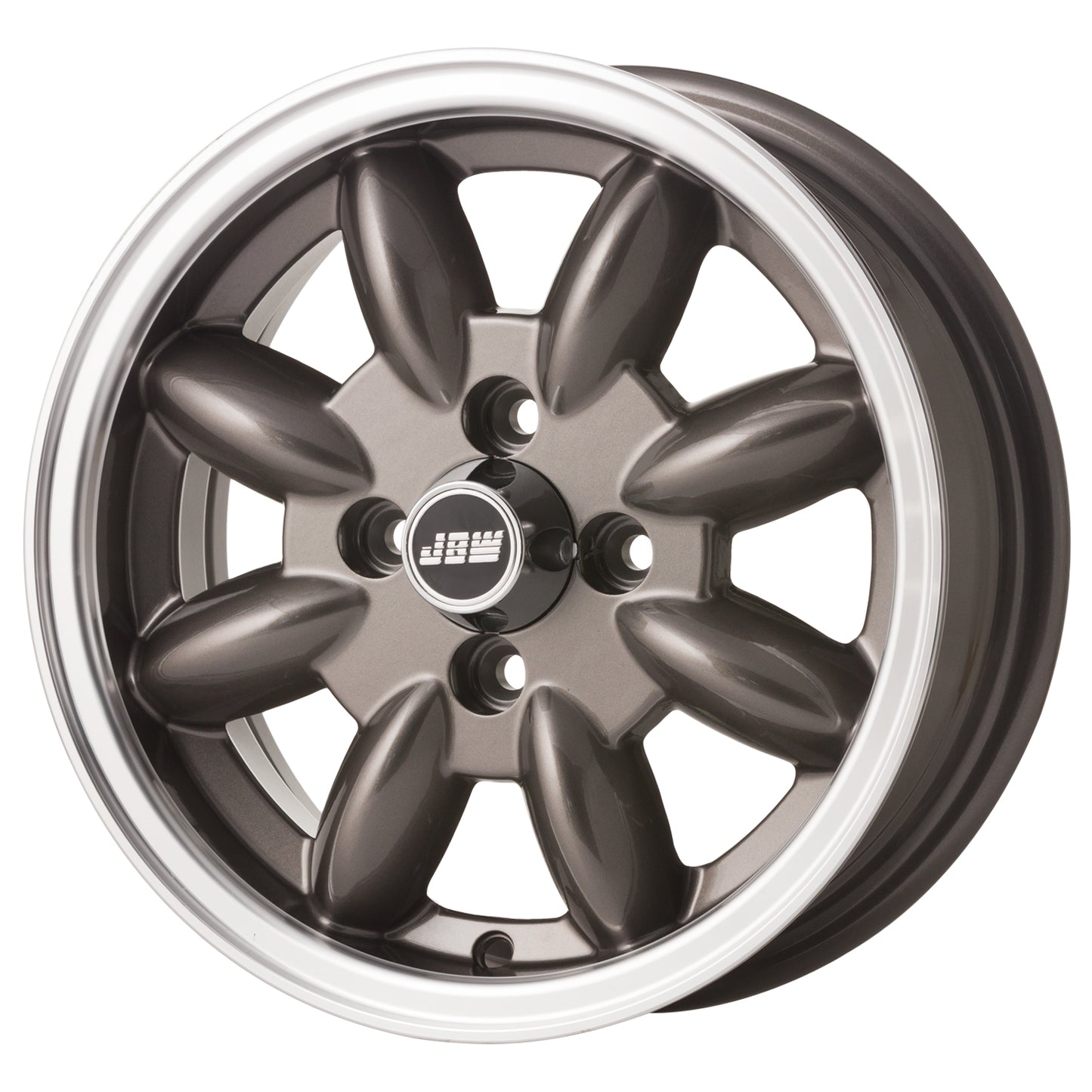 JBW Minilite 13x5" 4x100 PCD ET+20 Gun Metal Grey/D-Cut Alloy Wheel