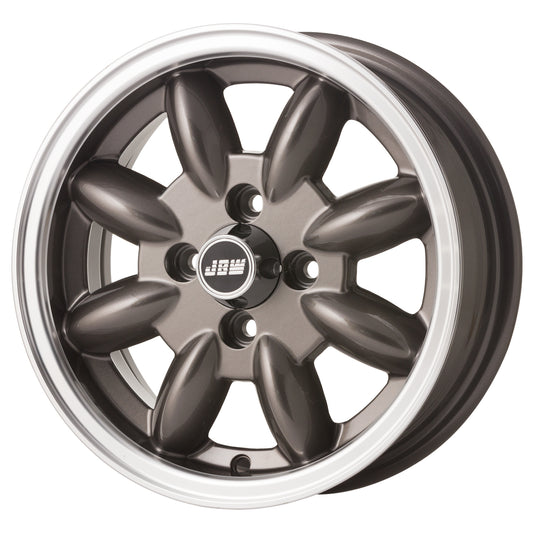 JBW Minilite 13x5" 4x100 PCD ET+20 Gun Metal Grey/D-Cut Alloy Wheel