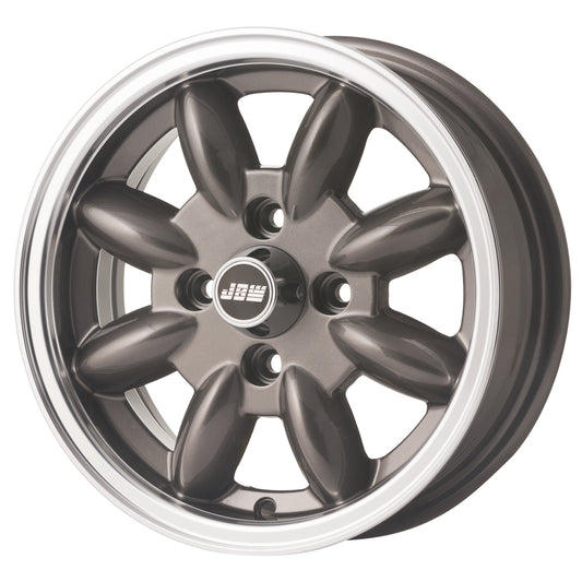 JBW Minilite 13x5.5" 4x100 PCD ET+25 Gun Metal Grey/D-Cut Alloy Wheel