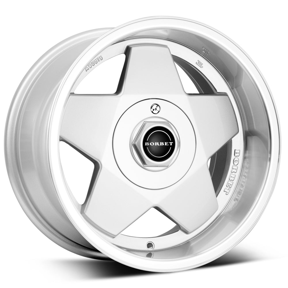 Borbet A 15x7" 5x120 PCD ET+35 Silver Polished Alloy Wheel 72.5CB