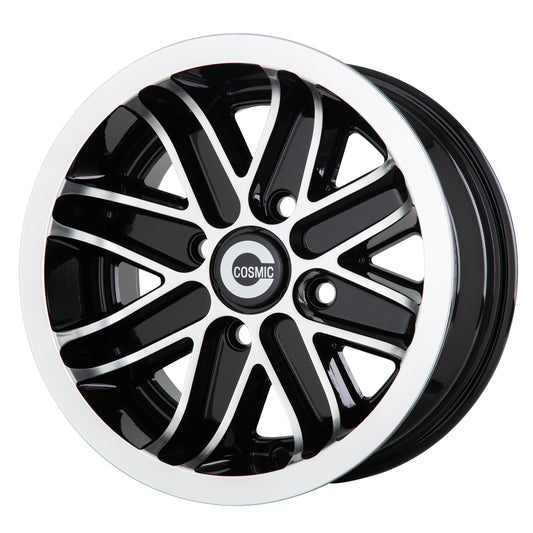 JBW COSMIC 12x6" 4x101.6 PCD ET+6 Black/D-Cut Alloy Wheel