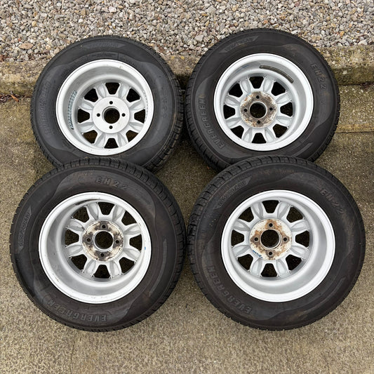 Genuine Minilite 13" 4x100 PCD BMW Alloy Wheels With Tyres (USED)