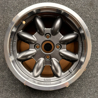 EX-DISPLAY SET Minilite UK 13x6” 4x98 PCD ET+20 / +15 GRY/DCUT Wheels