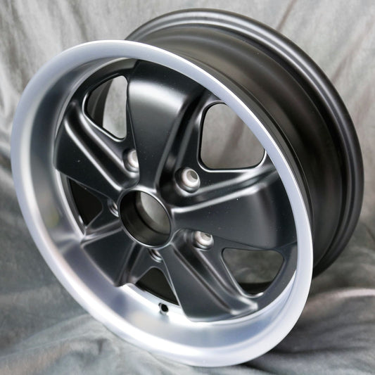 Maxilite Fuchs 15x6” 5x130 PCD ET+36 Matt Black/D-Cut "Deep 6" Alloy Wheel