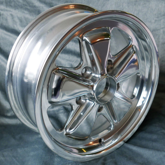 Maxilite Fuchs 15x6” 5x130 PCD ET+36 Fully Polished "Flat 6" Alloy Wheel