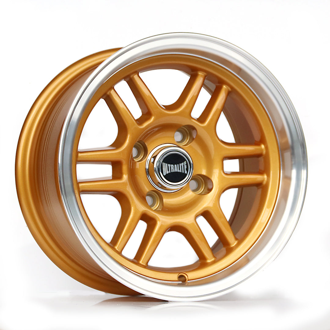 Ultralite F1 13x7" 4x101.6 PCD ET+2 Gold/D-Cut Alloy Wheel