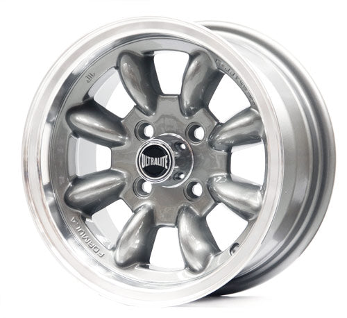 Ultralite Minilite 13x6" 4x101.6 PCD ET+10 Light Gun Met Grey/D-Cut Alloy Wheel