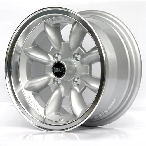 Ultralite Minilite 13x7" 4x101.6 PCD ET+10 Silver/D-Cut Alloy Wheel