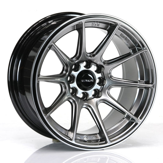 Ultralite UL11 15x8" 4x100 PCD+4x108 PCD ET+0 Chrome Black Alloy Wheel