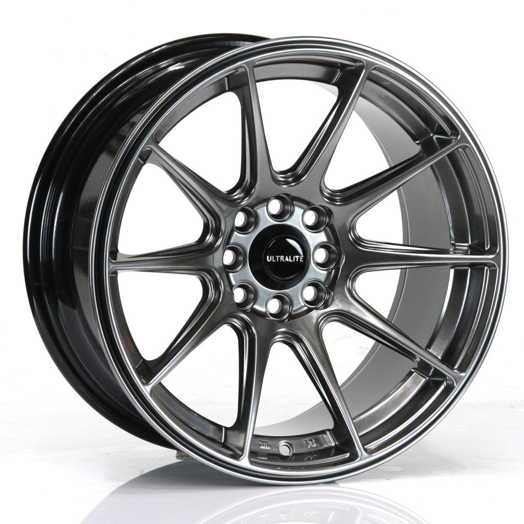 Ultralite UL11 16x8" 4x100 PCD+4x108 PCD ET+25 Chrome Black Alloy Wheel