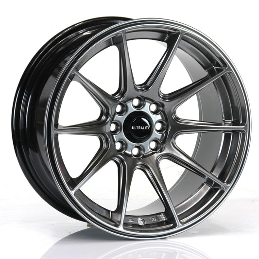 Ultralite UL11 16x8" 4x100 PCD+4x108 PCD ET+25 Chrome Black Alloy Wheel