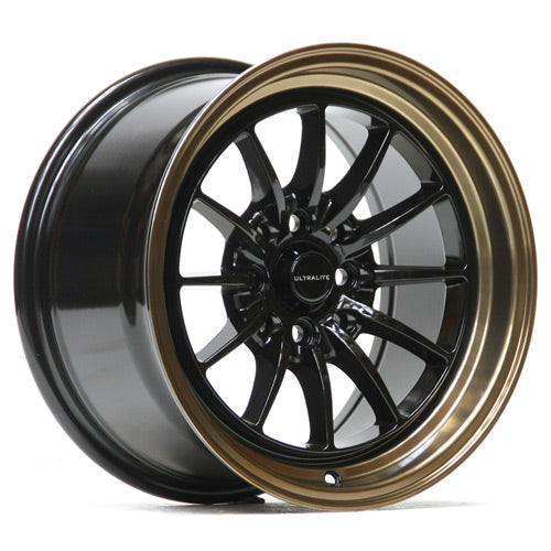 Ultralite UL12 15x8.25" 4x100 PCD+4x108 PCD ET+20 Black+Bronze Alloy Wheel