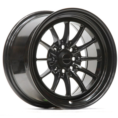 Ultralite UL12 15x8.25" 4x100 PCD+4x108 PCD ET+20 Gloss Black Alloy Wheel