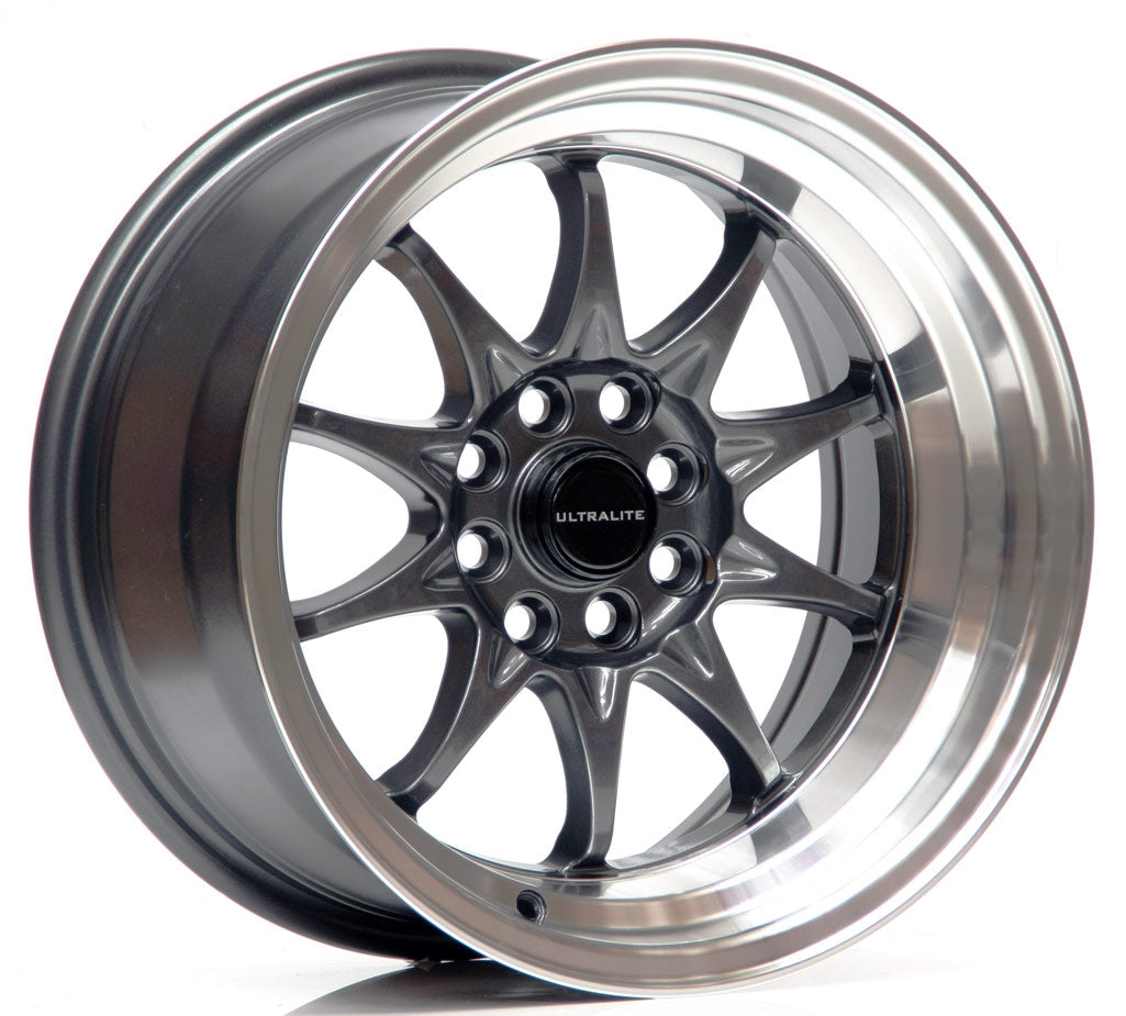 Ultralite UL48 15x8" 4x100 PCD+4x108 PCD ET+0 Gun Metal Grey/D-Cut Alloy Wheel