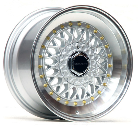 Ultralite ULRS 16x8" 4x100 PCD+4x108 PCD ET+20 Silver + Polished Alloy Wheel