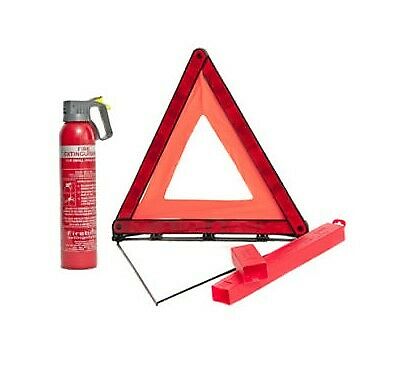 Car Essential Safety Kit Taxi Caravan Motorhome Breakdown Triangle & Extinguisher