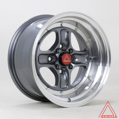 Autostar Classic 15x8" 4x100 PCD ET+0 GUNMET/D-CUT Alloy Wheel