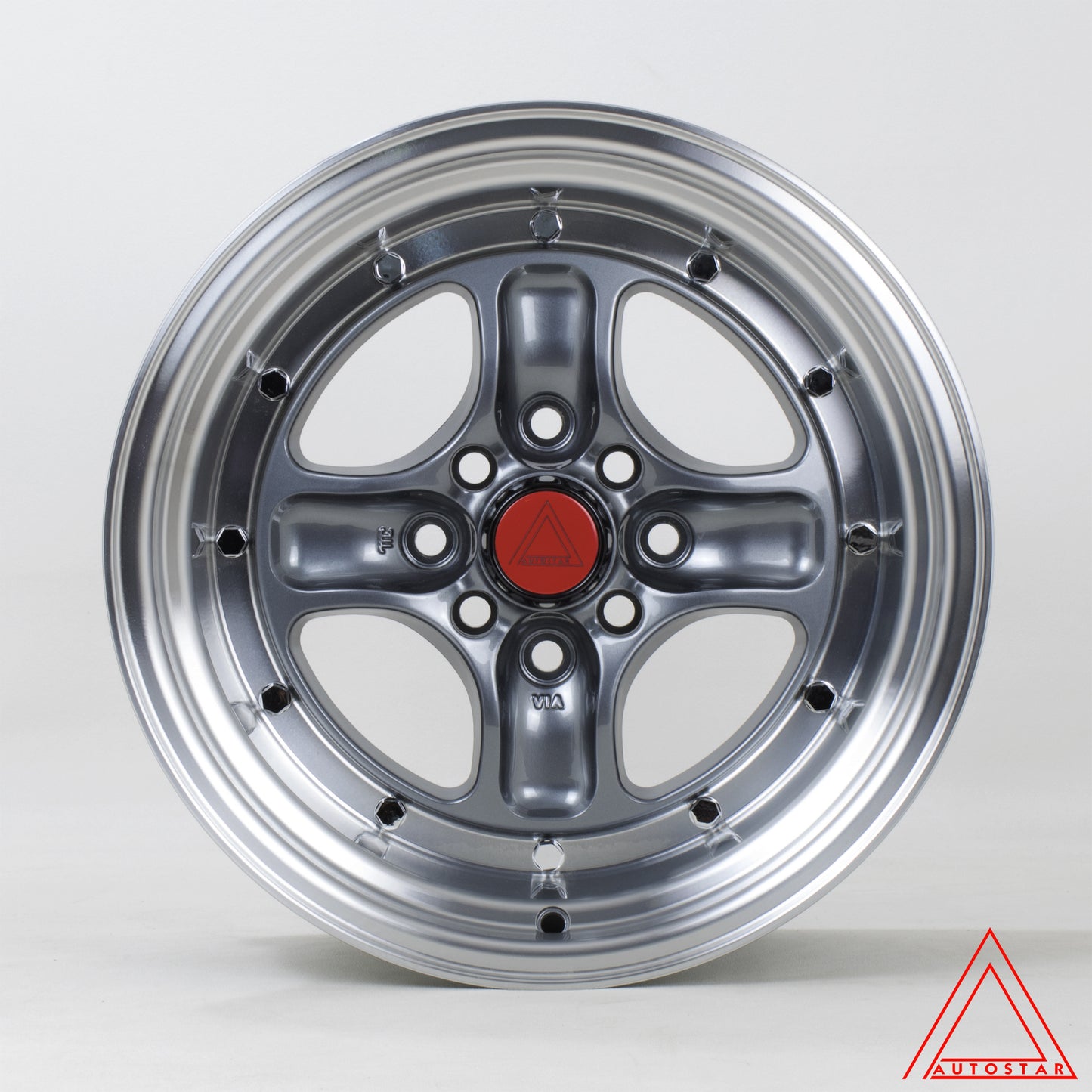 Autostar Classic 15x8" 4x100 PCD ET+0 GUNMET/D-CUT Alloy Wheel