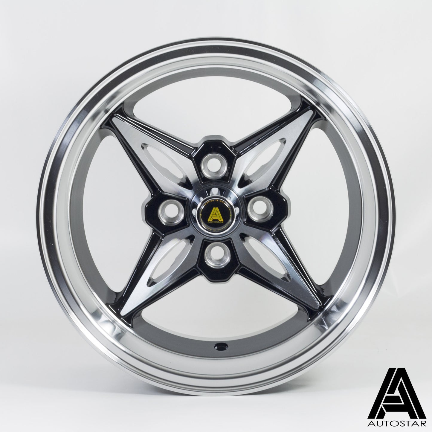 Autostar Kanji 14x9" 4x114.3 PCD ET-13 BLACK/DCUT Alloy Wheel