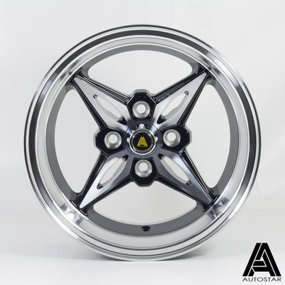 Autostar Kanji 14x9" 4x114.3 PCD ET-13 BLACK/DCUT Alloy Wheel