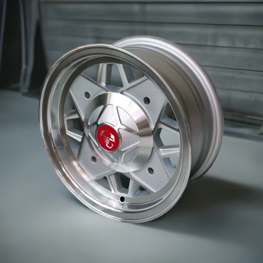 Maxilite 500 Abarth Style 12x5” 4x190 PCD ET+20 Silver/D-Cut Alloy Wheel