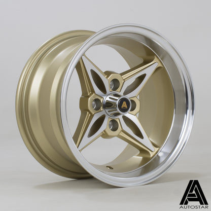 Autostar Kanji 14x8" 4x100 PCD ET-5 GOLD/DCUT Alloy Wheel