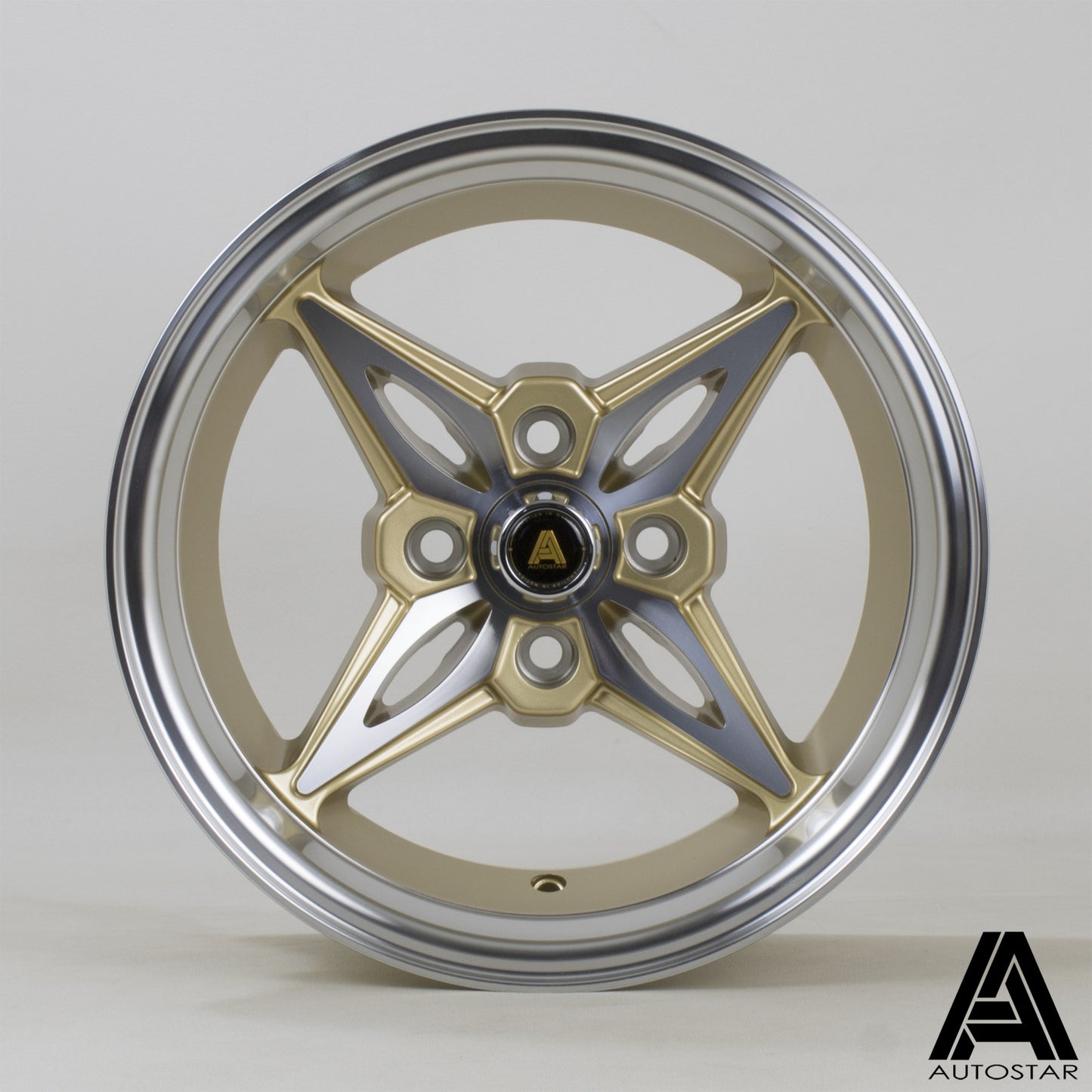 Autostar Kanji 14x8" 4x100 PCD ET-5 GOLD/DCUT Alloy Wheel