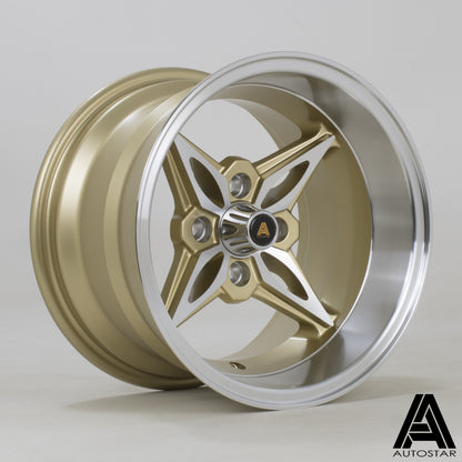 Autostar Kanji 14x9" 4x100 PCD ET-13 GOLD/DCUT Alloy Wheel