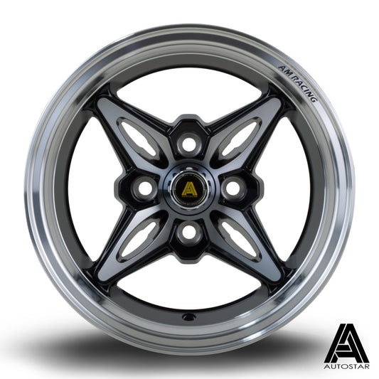 Autostar Kanji 13x7" 4x114.3 PCD ET-7 BLK/DCUT Alloy Wheel