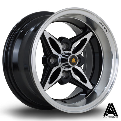 Autostar Kanji 13x7" 4x100 PCD ET-7 BLK/DCUT Alloy Wheel